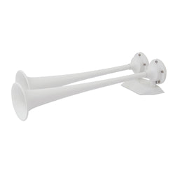 White dual horn