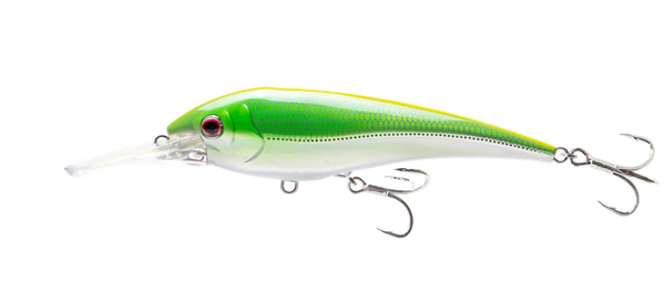 Chartreuse Chrome lure with 2 treble hooks
