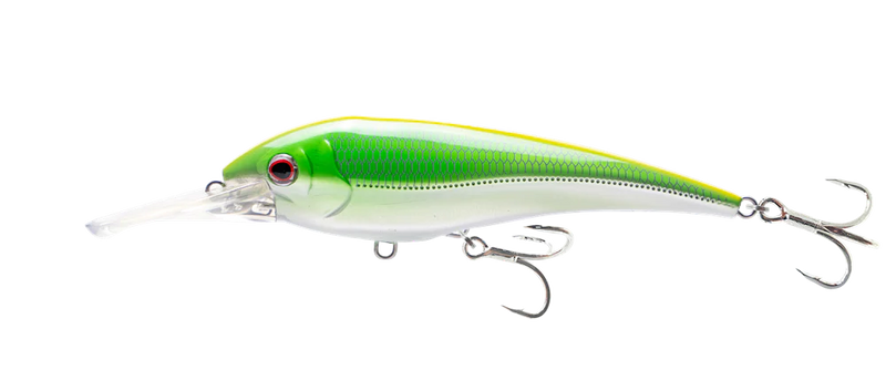 Chartreuse Chrome lure with 2 treble hooks