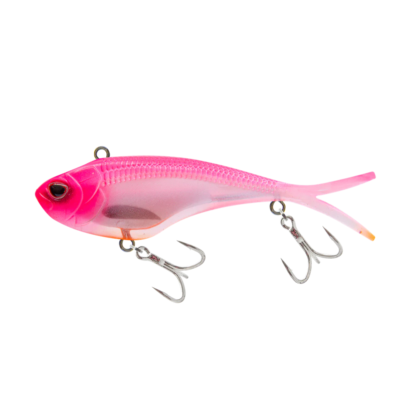 Vertrex Swim Vibe 75 in Hot Pink Orange color/style with 2 treble hooks