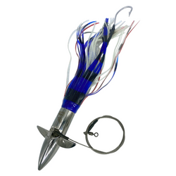 High-Speed Adjustable Diving Lure; 12oz; Blue/Black Skirt, rigged with Silver Head