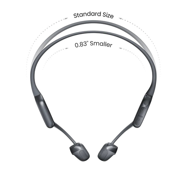 Shokz Mini Headphones showing smaller size compared to standard size