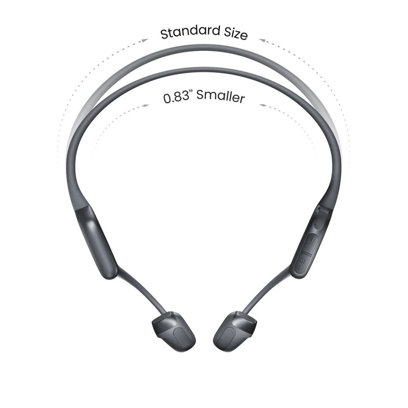 Shokz Mini Headphones showing smaller size compared to standard size