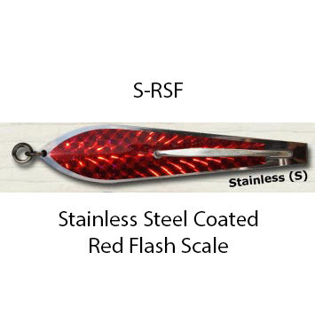 drone spoon fishing lure Huntington Stainless Steel Drone Spoon, Red Flash Scale
