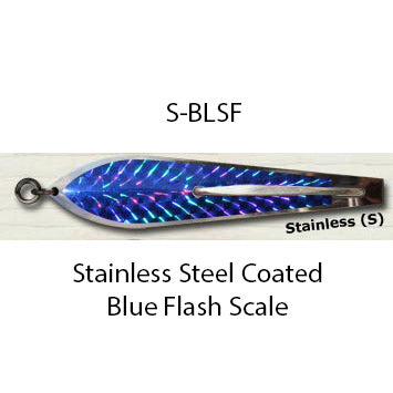 Stainless steel with blue flash scale