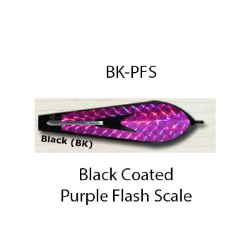 Black coated finish with purple flash scale