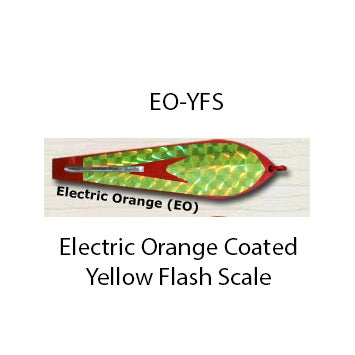Electric Orange coated finish with yellow flash scale