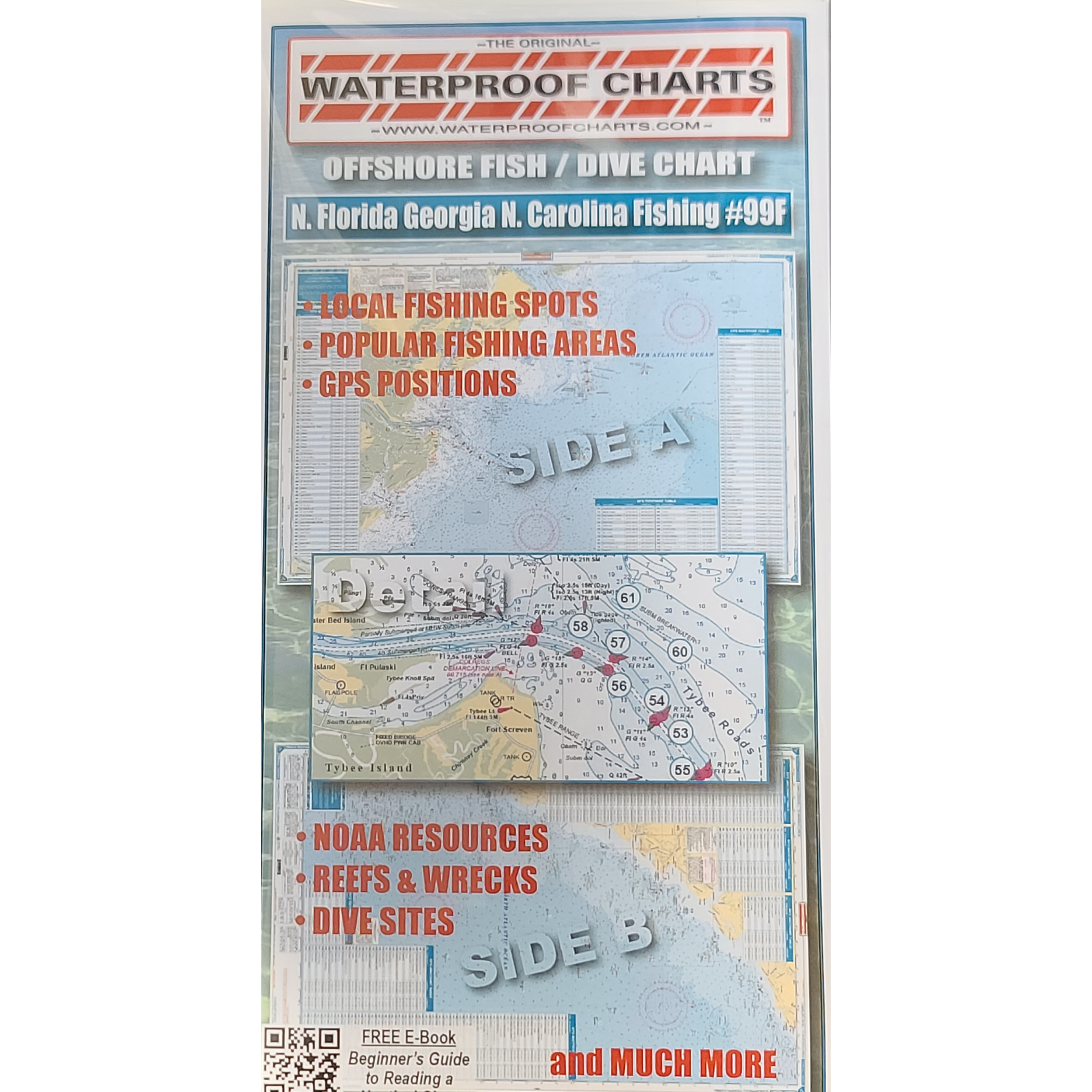 WATERPROOF CHARTS Offshore Fish/Dive Chart: 99F - Florida, Georgia ...