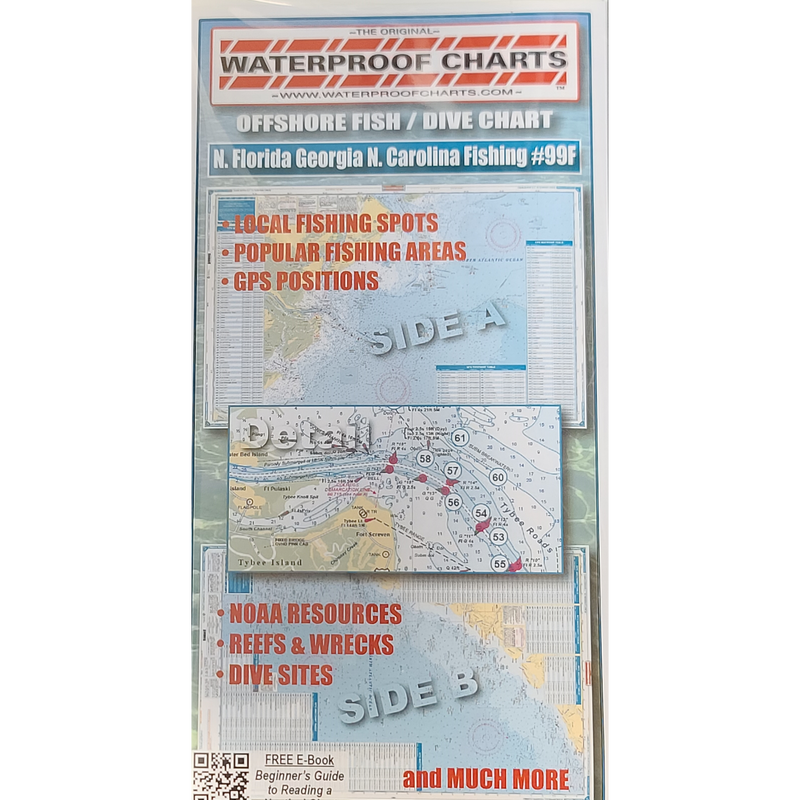 WATERPROOF CHARTS Offshore Fish/Dive Chart: 99F - Florida, Georgia, & –  Crook and Crook Fishing, Electronics, and Marine Supplies