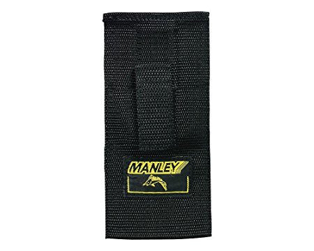 black nylon webbing clip-on case with Manley logo