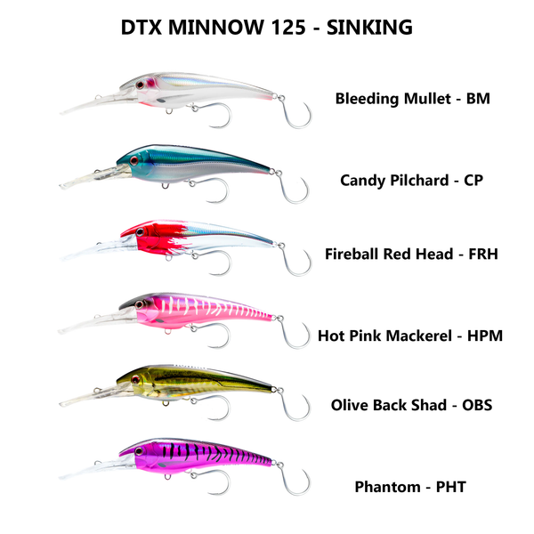 DTX MINNOW 125 Sinking - group of various colors