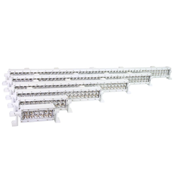 Group of XX Series LED lights with white housing - straight