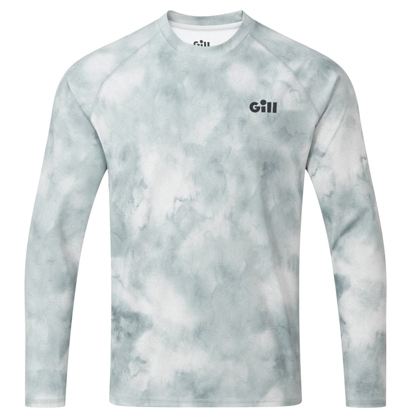 Glacier Camo long sleeve front view of shirt with Gill logo