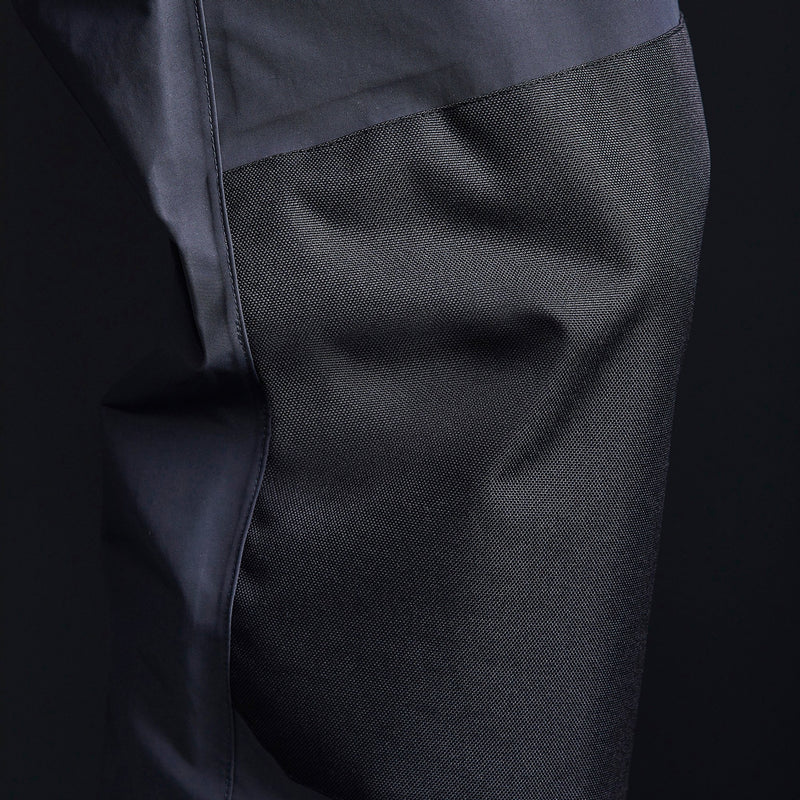 close up of knee area on trousers