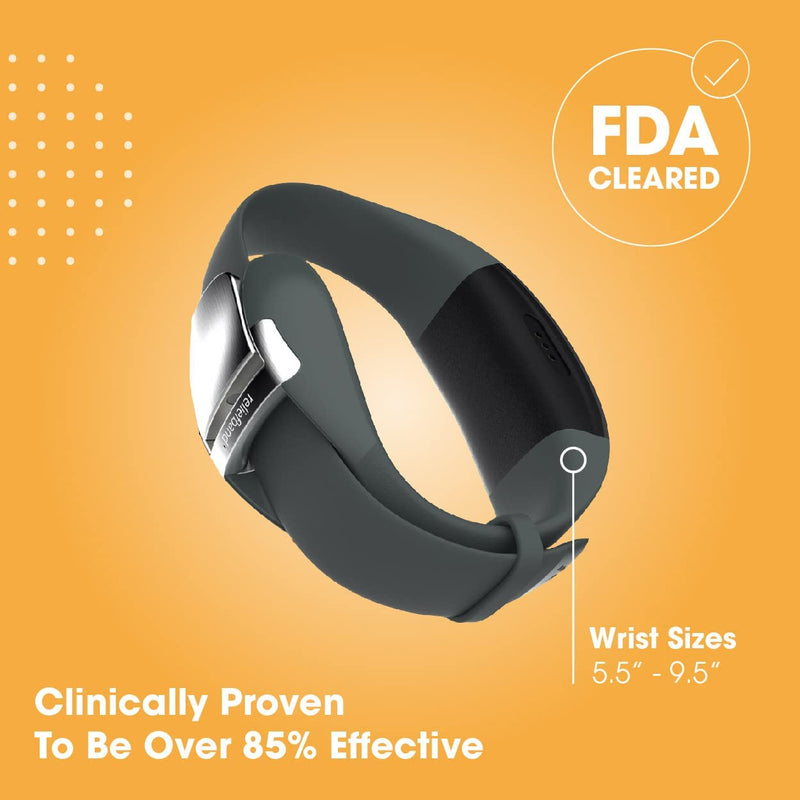 Ad showing FDA cleared and wrist sizes 5.5" - 9.5" and clinically proven to be over 85% effective