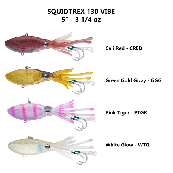 SQUIDTREX 130 VIBE GROUP WITH COLORS AND DESCRIPTION
