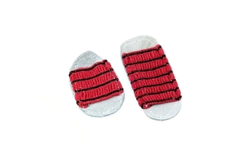 Thumb guard and finger guard hand sewn calf skin with red and black elastic