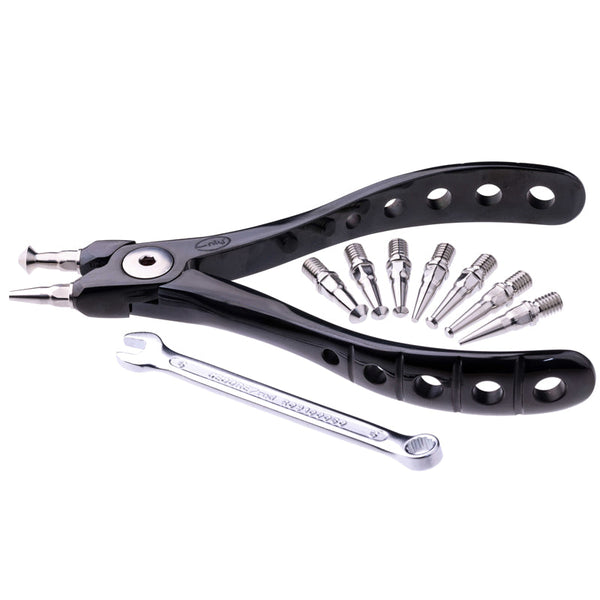 Black Stainless Steel Split ring pliers with kit accessories