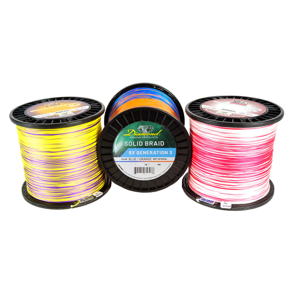 DIAMOND FISHING PRODUCTS 2-Color Collegiate-Style 8x Braid Gen3 1,500yd