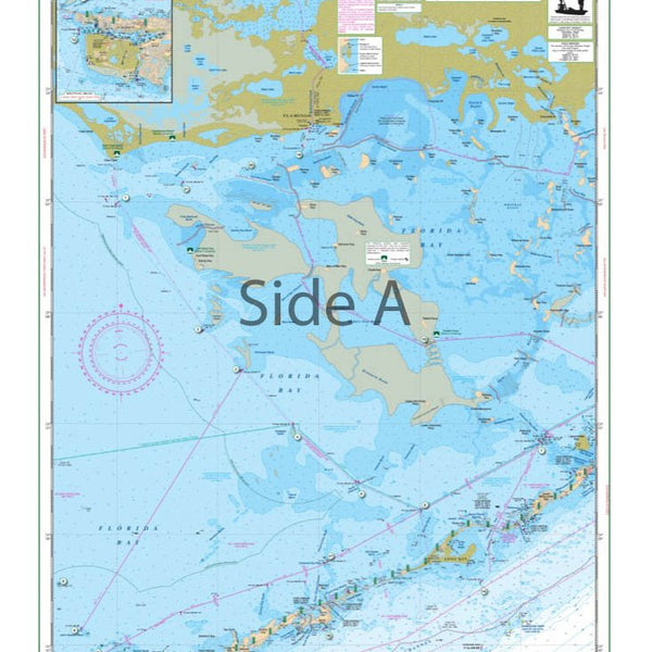 チャートギャラリー　ChartGalleryStandard 5 Waterproof Charts 33E Florida Bay Large Print Navigation – Crook