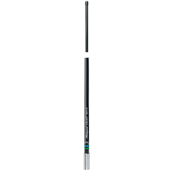 Black upright antenna with stainless steel end.