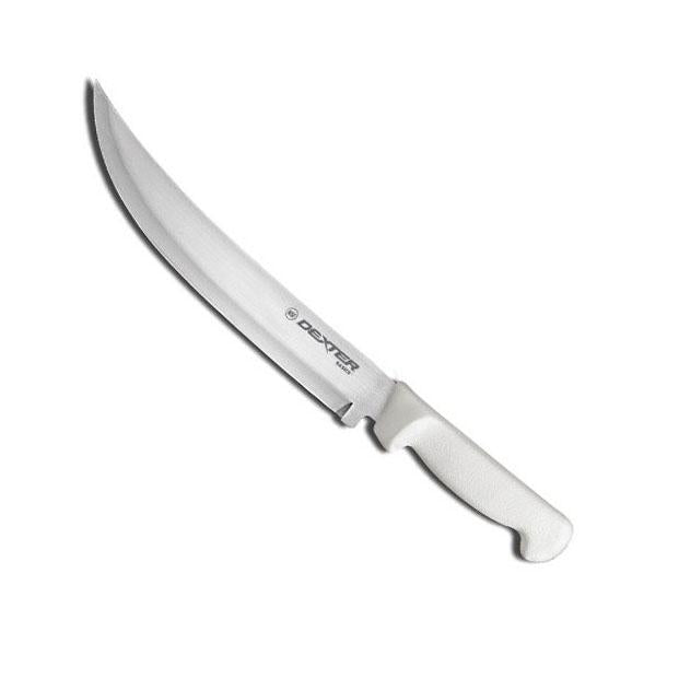 knife with white plastic handle