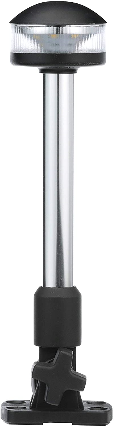 Black and chrome Seachoice folding LED light pole 8 and 7/8 inches