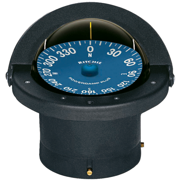 Black and blue compas with flush mount