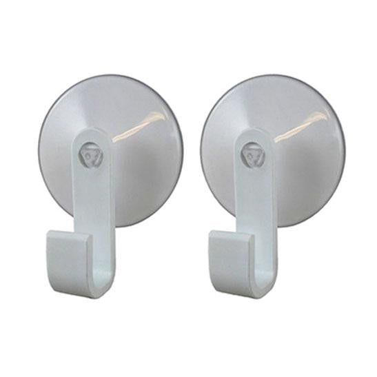 Two hooks with suction cups
