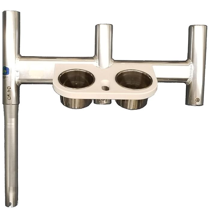 cup holders that are also fishing rod holders BIRDSALL MARINE Triple Offset Rod Holder w/ Cup Holder – Crook and Crook Fishing, Electronics, and Marine Supplies