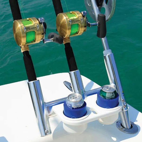 BIRDSALL MARINE Triple Offset Rod Holder w/ Cup Holder