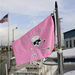 Pink flag on pole