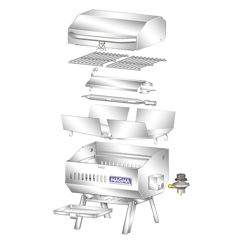 Stainless steel MAGMA Trailmate Grill diagram