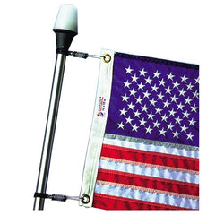 Flag and light with clips in between.