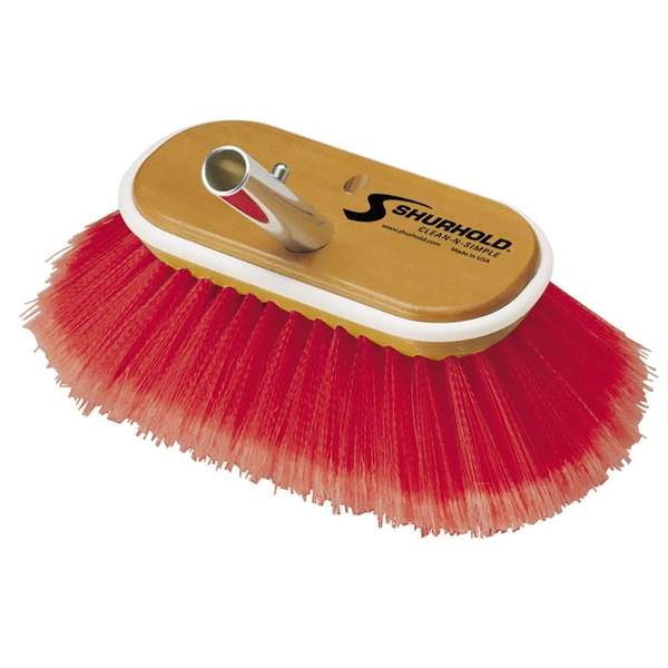 Red combo deck brush head