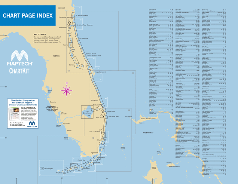 Chart Page Index for Florida East Coast and Keys