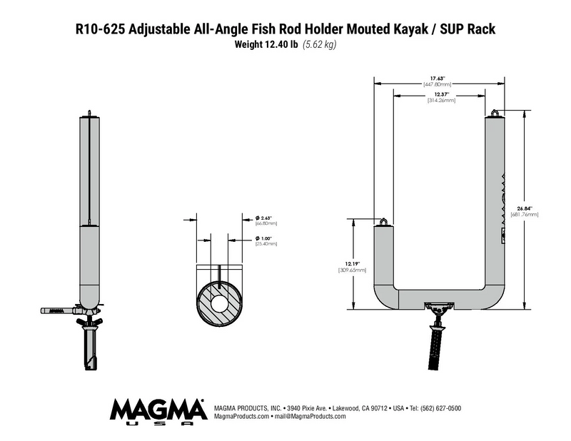 Measurements of the Magma Kayak Rack