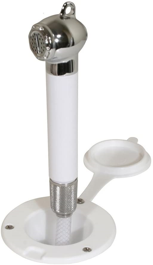 White and chrome straight handle