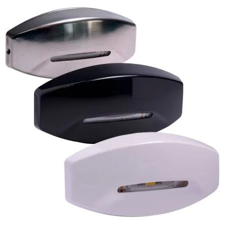 indirect courtesy lights shown with white, black and stainless steel finish