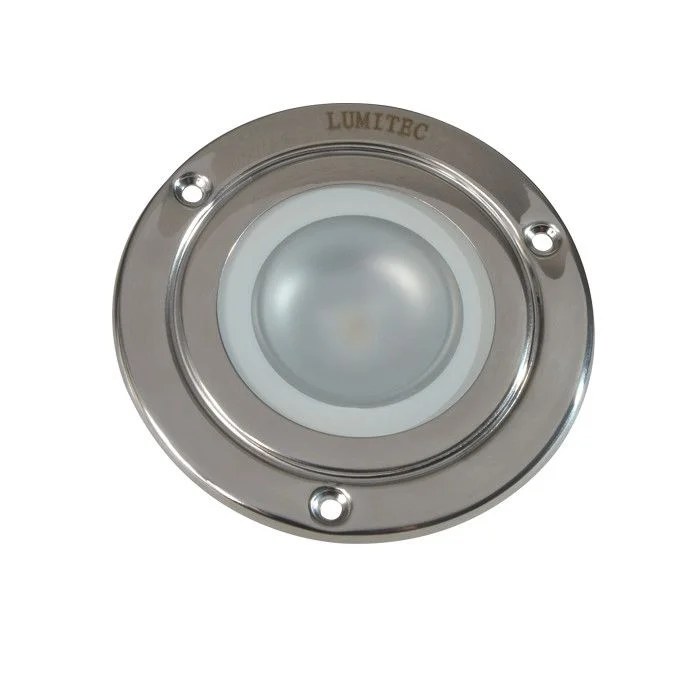 Shadow flush mount utility light with polished finish 