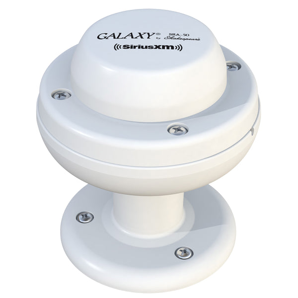 Circular stubby antenna with Galaxy SiriusXM logo on top