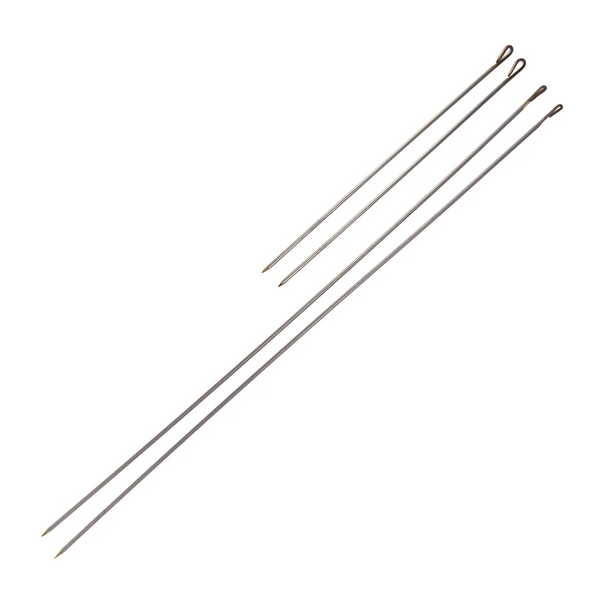 Sewing needle shown in 4 1/2" and 9" sizes