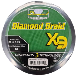 Momoi Diamond Braid Generation III Fishing Line X9 - Green - 20lb - 300 Yards