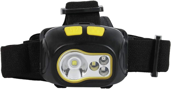 Black LED Headlamp with yellow buttons