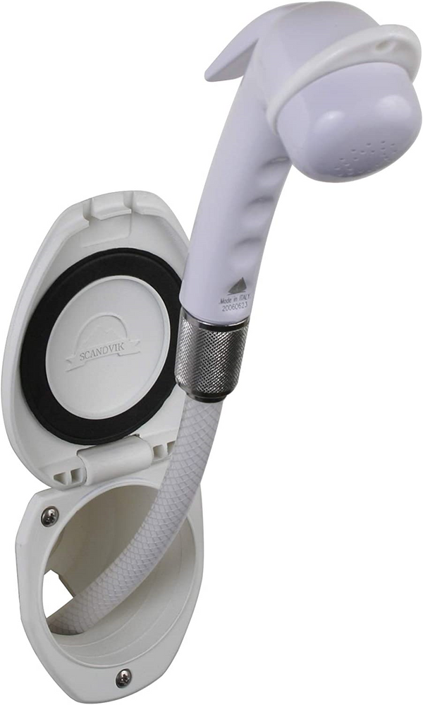 White hose and spray handle