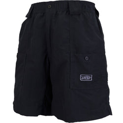 Front angled with side pockets secured with button. Aftco logo on lower portion of pocket.