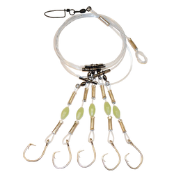 5 hooks on line with swivel