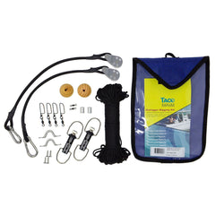 Kit bag, one bundle of line, cork, swivels, and two shock cords with single pulley