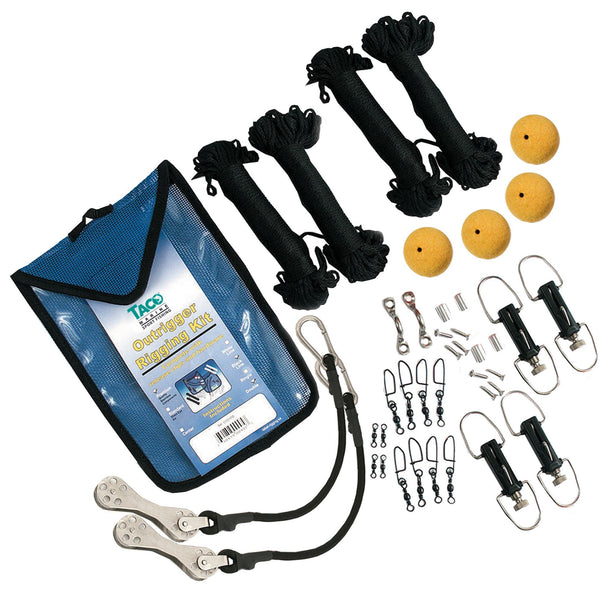 Kit bag, four bundles of line, cork, swivels, and two shock cords