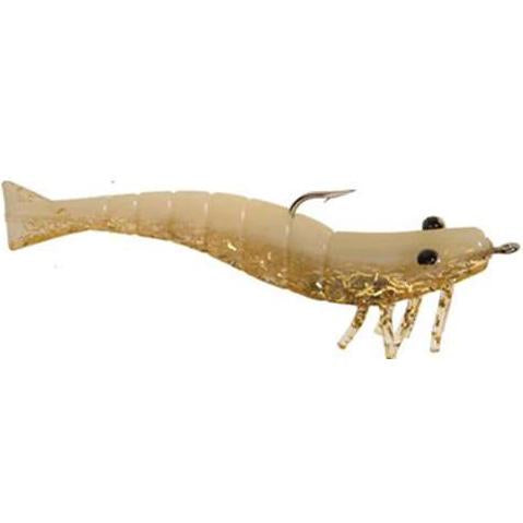 Glow / Gold Rush Belly shrimp with hook